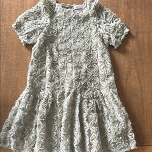 Floral Embroidered Kids Dress in Cream